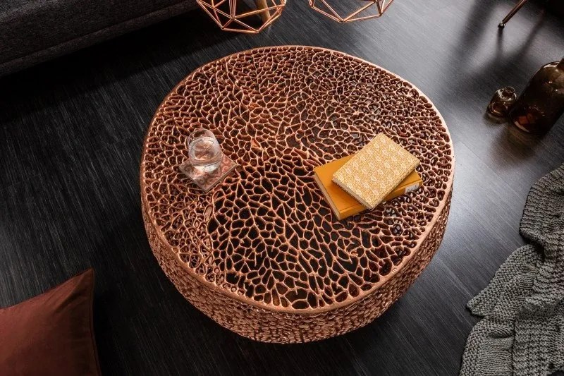 Masuta cu aspect deosebit Leaf 80cm, cupru