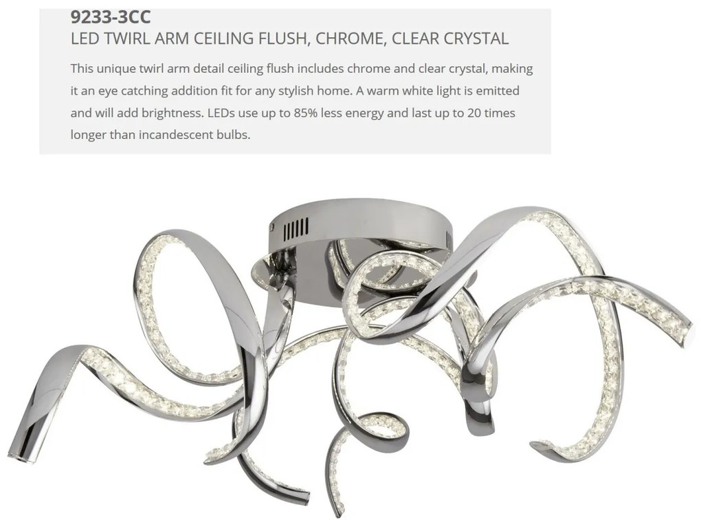 Lustra LED moderna design cromat Twirls 38W 9233-3CC SRT