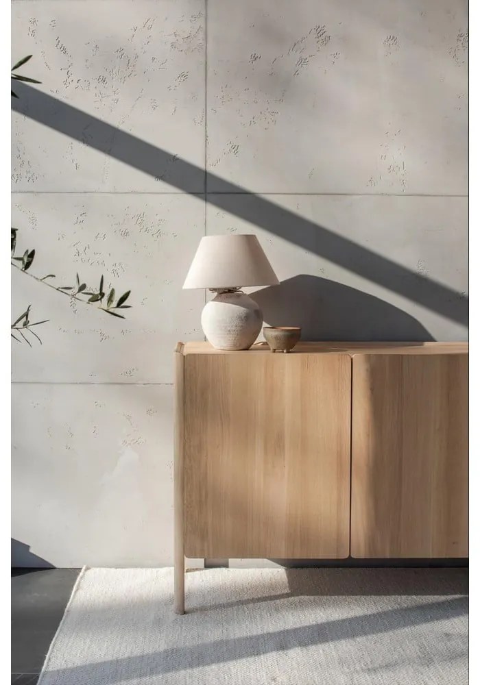 Comodă în culoare naturală din lemn de stejar 220x85x42 cm Dvor – Gazzda