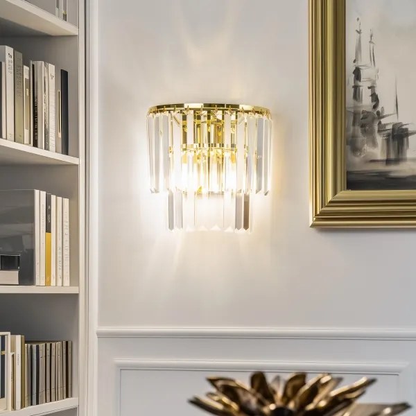 Aplică de cristal Brilagi MOZART 2xE14/40W/230V auriu