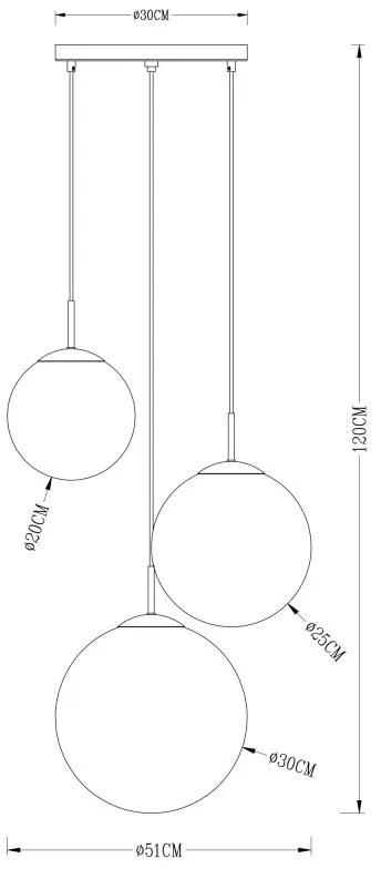 Lustra cu 3 pendule design modern Varus maro, chihlimbar