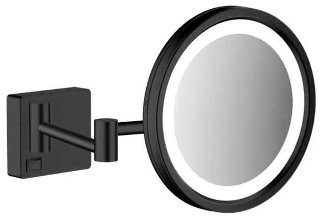 Oglinda cosmetica cu iluminare, Hansgrohe, AddStoris, negru mat