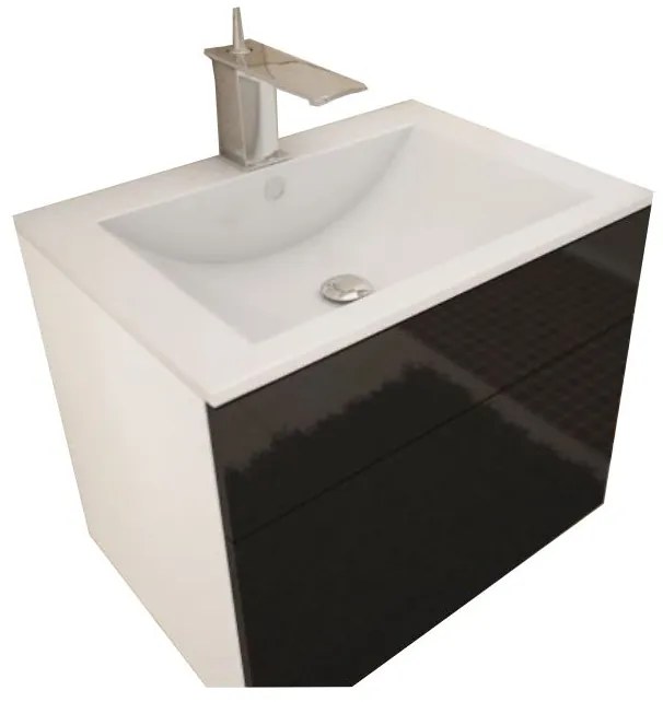 OFERTA Dulap alb pentru lavoar MASON BL13, negru lucios HG calitatea II