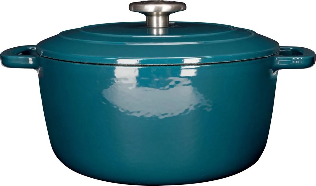 Oală fontă emailată cu capac 24 cm 4,6 L Verde Heron Fontestic Cosy &amp; Trendy 1485524
