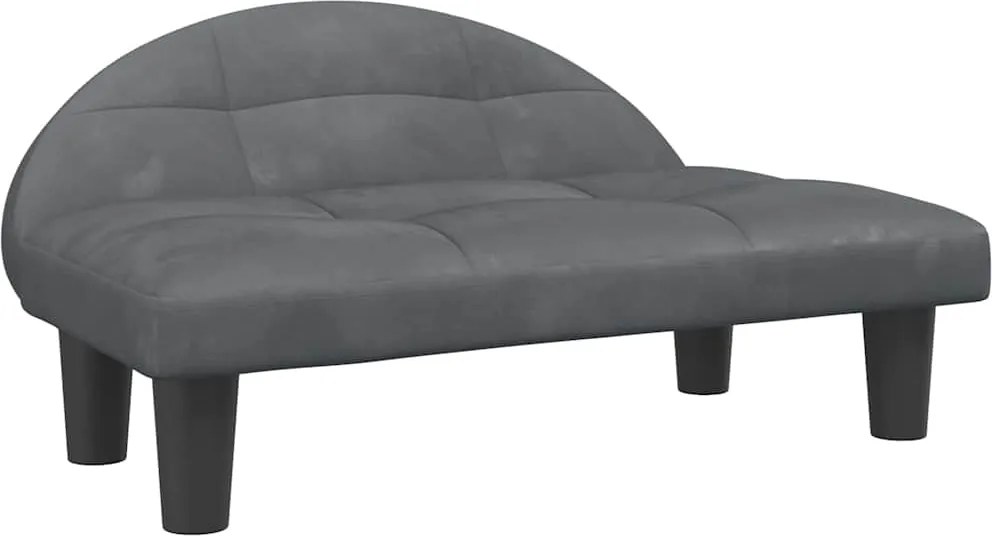 vidaXL Pat de câini, gri închis, 70x52x30 cm, catifea