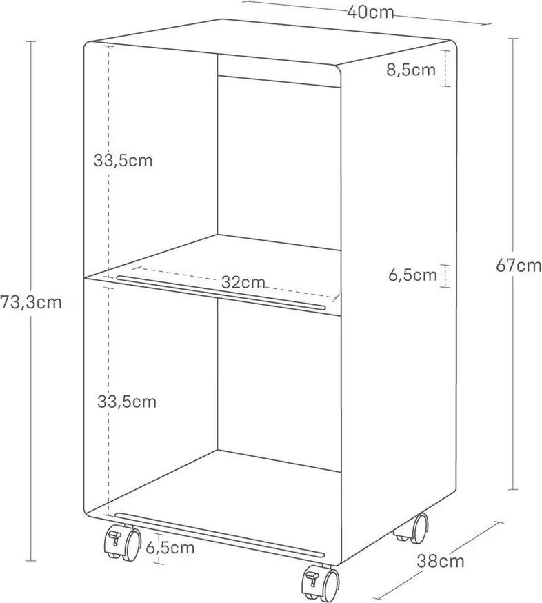 Etajeră pe roți albă din metal 40x73x38 cm Tower – YAMAZAKI