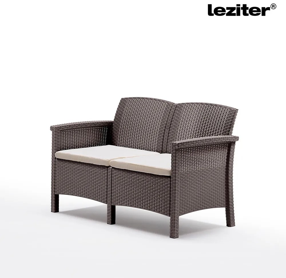 Canapea de grădină Venus cu 2 locuri, culoare cappuccino