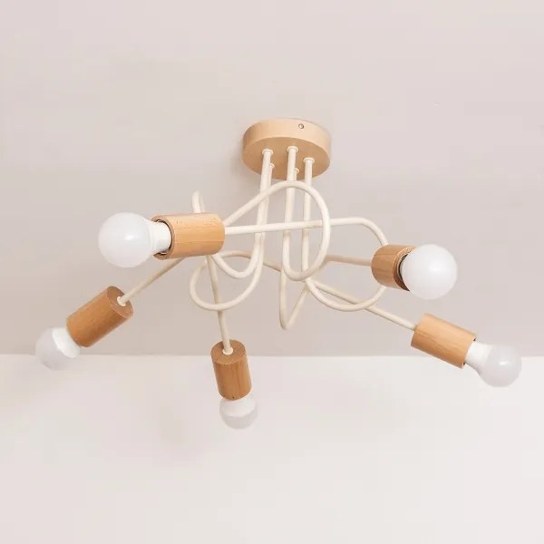 Lustră aplicată OXFORD 5xE27/15W/230V pin/crem