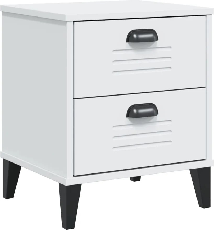 vidaXL Noptieră „VIKEN”, alb, lemn prelucrat