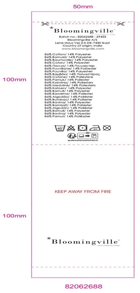 Pătură albastră 130x160 cm Nevine – Bloomingville