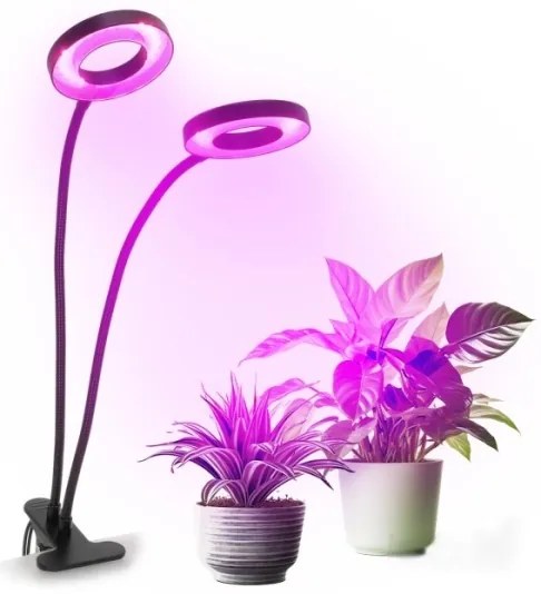 Lampă LED flexibilă dimabilă de masă cu clemă pentru creșterea plantelor VITARO 2xLED/4W/230V negru
