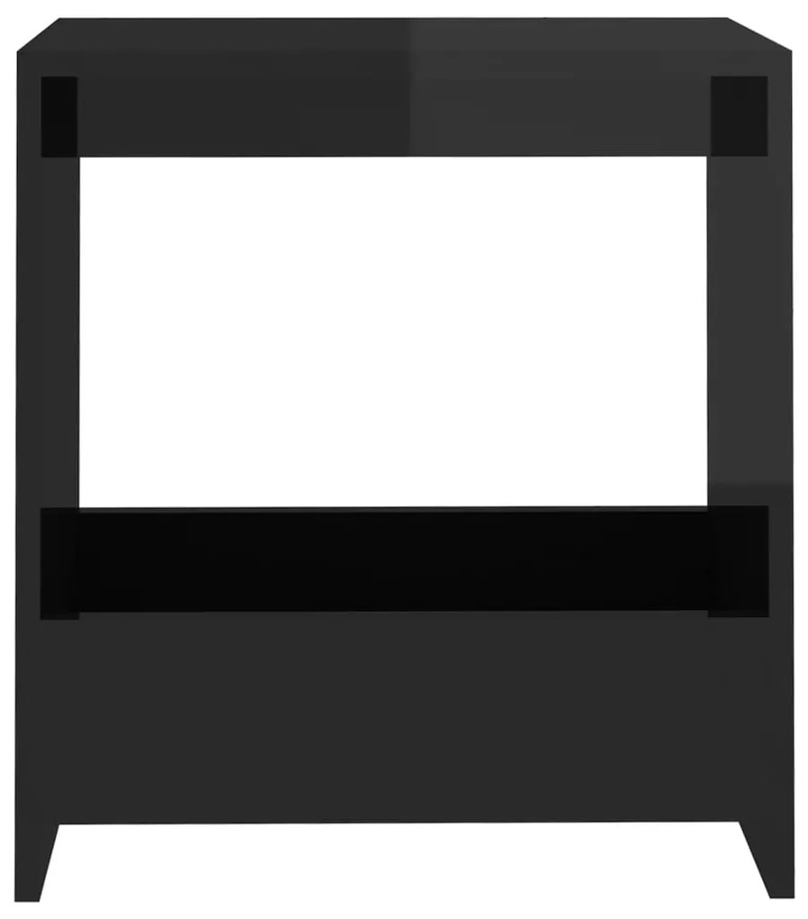 Masa laterala, negru extralucios, 50x26x50 cm, PAL 1, negru foarte lucios