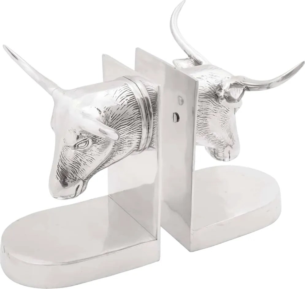 vidaXL Suporturi pentru cărți 2 pcs Argintiu 21,5 x 15,5 x 20 cm