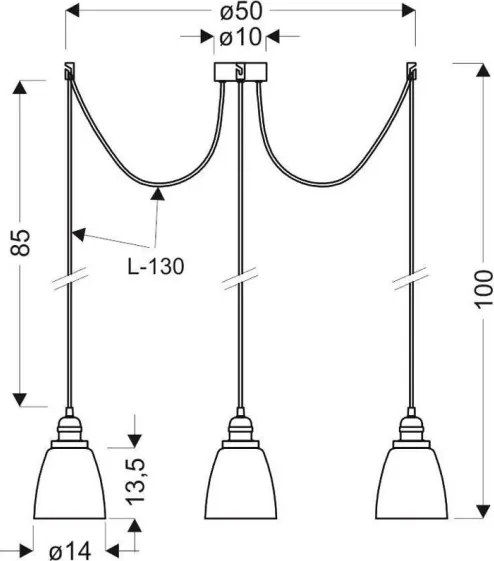Lustră pe cablu VOICE 4xE27/40W/230V