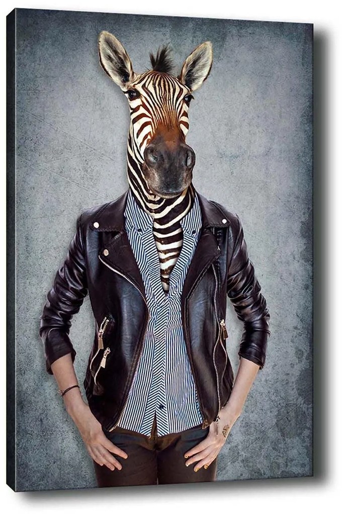 Tablou Canvas Zebra, Multicolor, 70 x 50 cm