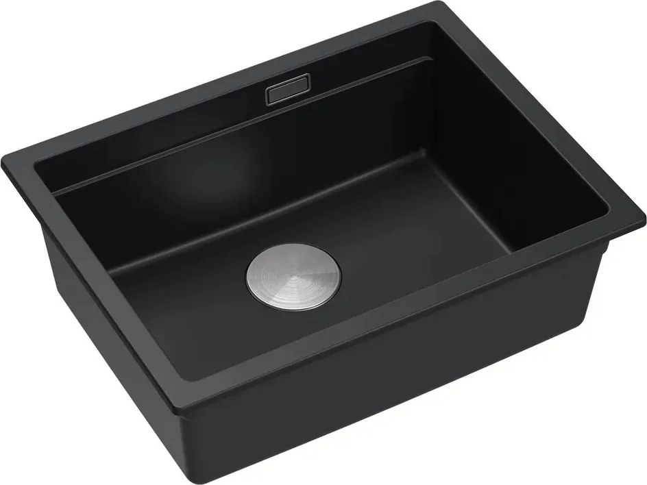 Chiuveta compozit sub blat Quadron Logan 100 negru - inox 59.5x45.1 cm