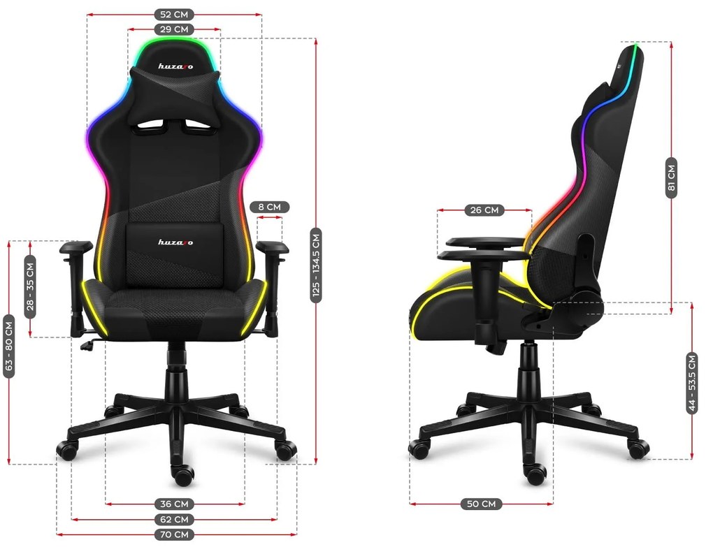 Fotoliu gaming Fusion 6.2 (negru) (cu iluminat LED). 1087482