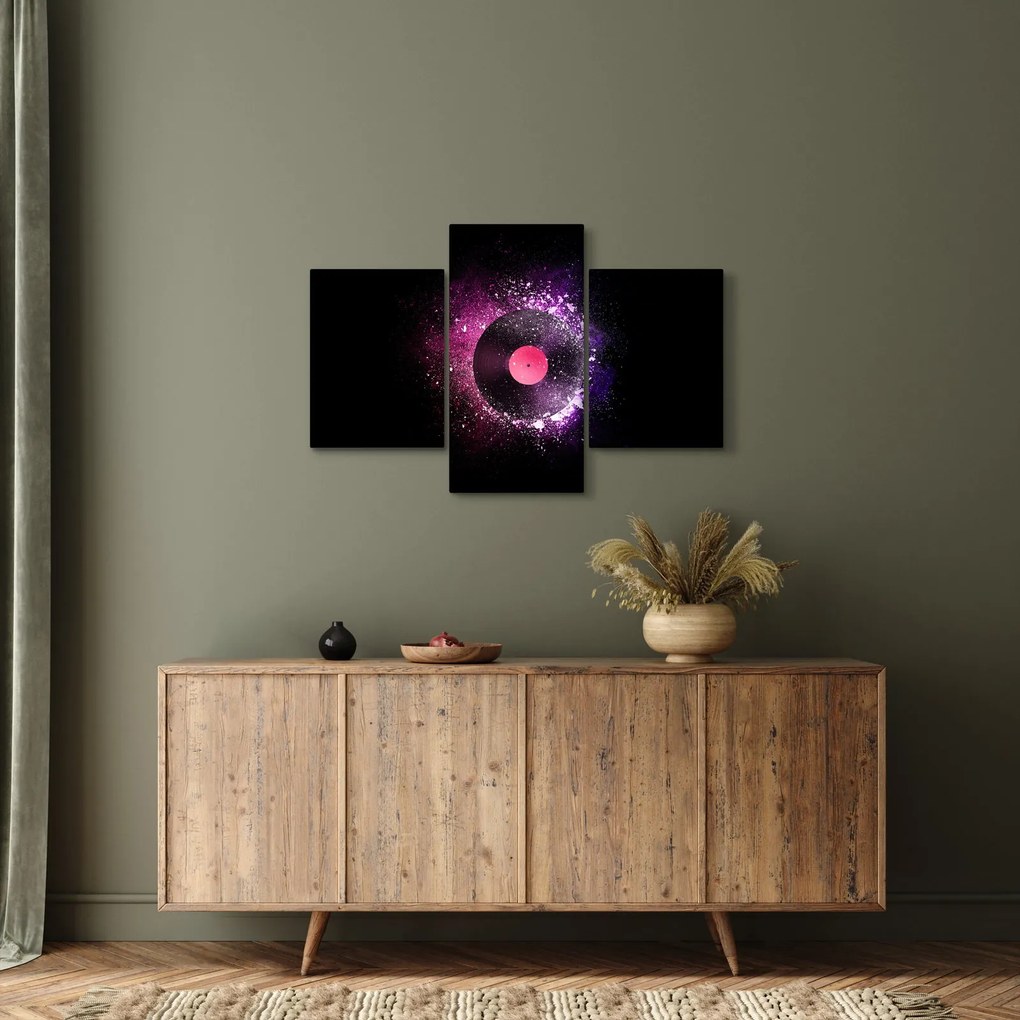 Tablou - Disc de vinil roz-violet (90x60 cm)