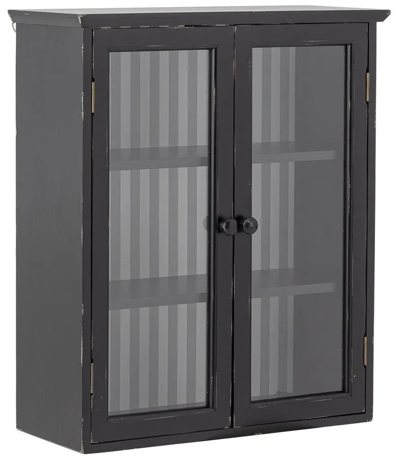 Vitrină neagră din lemn de brad suspendată 51,5x66,5x22,5 cm Hazem – Bloomingville