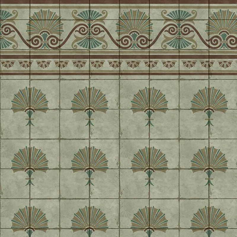 Tapet Green Tiles Art Nouveau, VLAdiLA