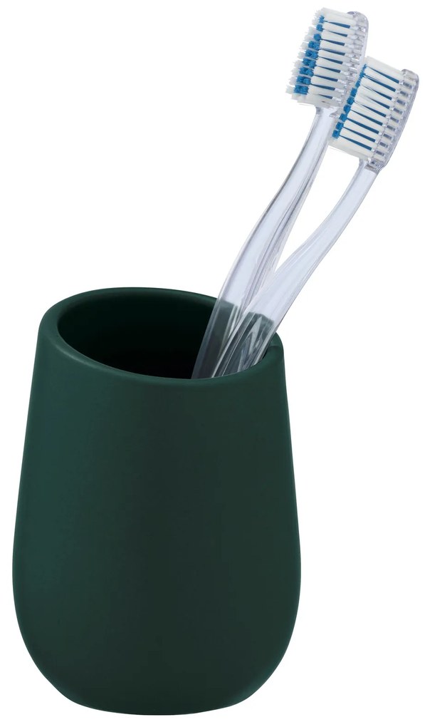 Pahar ceramic pentru periuțe de dinți BADI, gri, Wenko