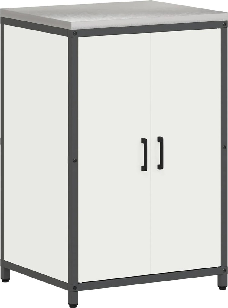 vidaXL Depozitare pentru bucătărie cu raft Alb 60 x 50 x 92 cm Oțel