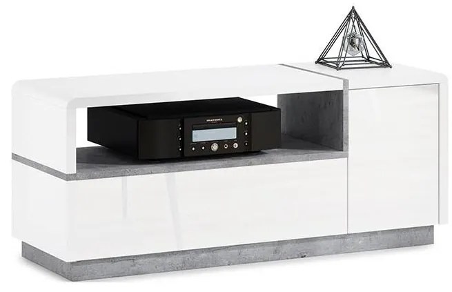 Comodă de televizor FRED alb/gri