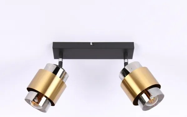 Spot MILLEY 2xE27/40W/230V negru/alamă Globo 15560-2