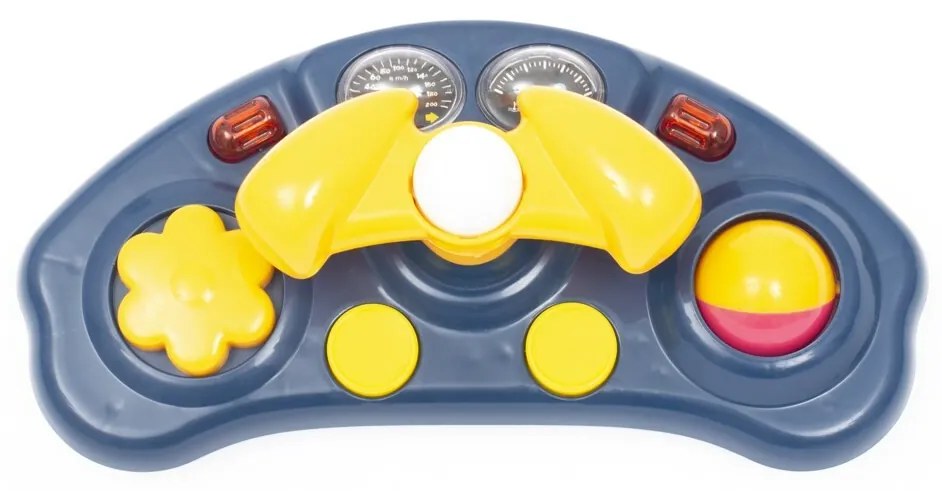 Baby Mix Walker pentru copii cu volan și roți din silicon, albastru închis, 50 x 44 x 50 cm