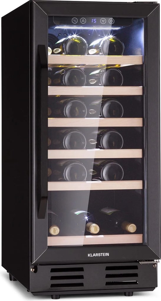 Klarstein Vinovilla 29 Frigider de vin încorporabil 81 l / 29 sticle 1 zonă ușă din sticlă inox
