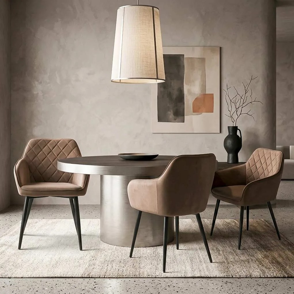 Scaun living din catifea maro confortabil si stabil BUC 258