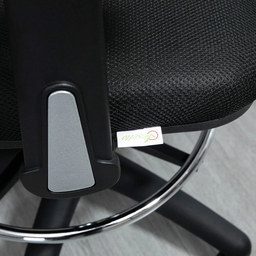 Vinsetto Fauteuil de birou scaun din plasă scaun de birou cu șezut înalt reglabil cu suport de picioare rotativ la 360 ° | Aosom Romania
