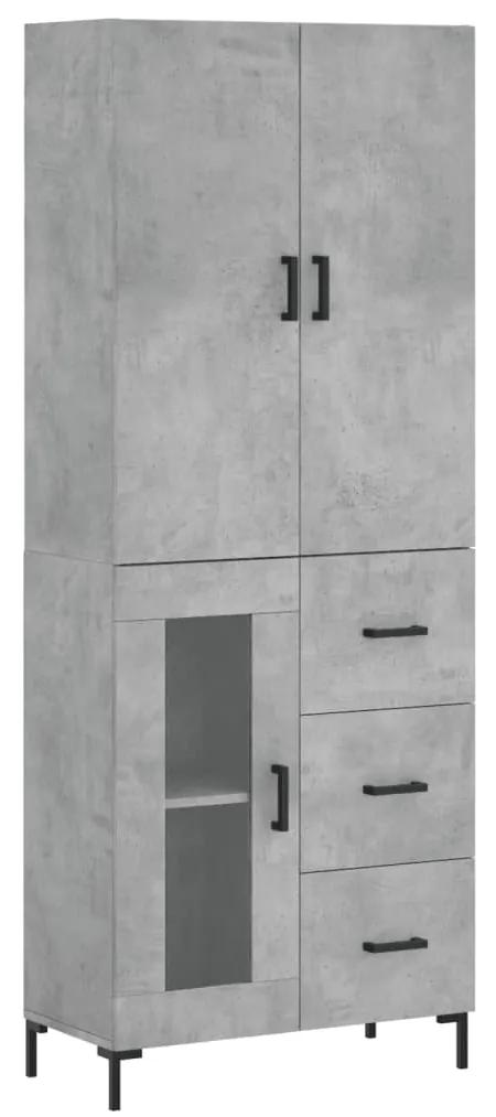 3195959 vidaXL Dulap înalt, gri beton, 69,5x34x180, lemn compozit