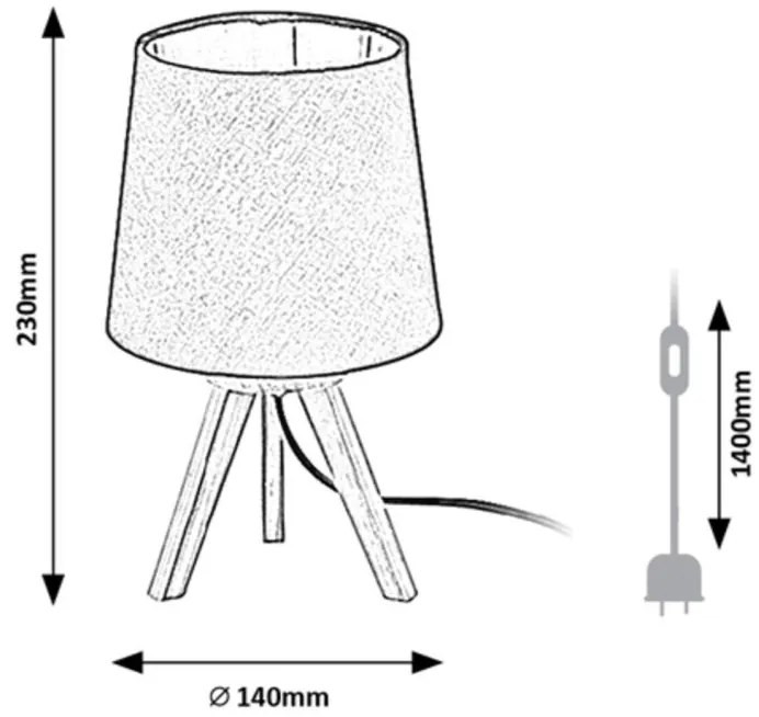 Veioza, lampa de masa design industrial Lychee natur