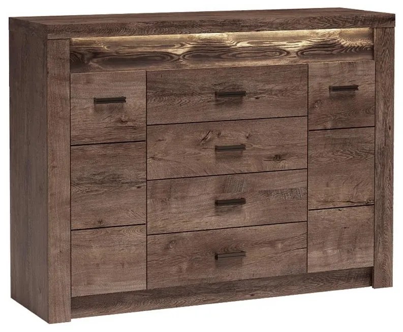 Comodă combinată Nadenas N7 (arin închis) (fără iluminat). 1058227