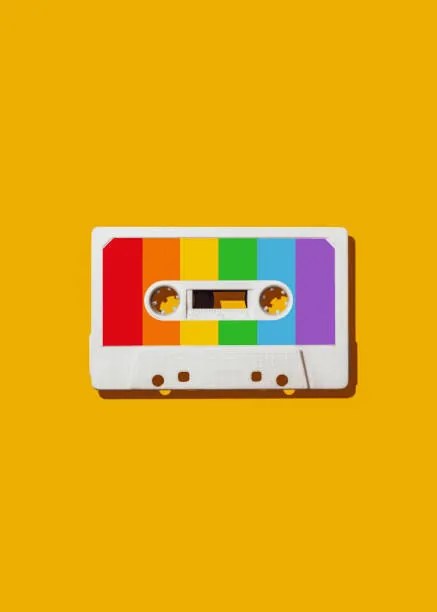 Ilustrație Rainbow cassette tape, retales botijero