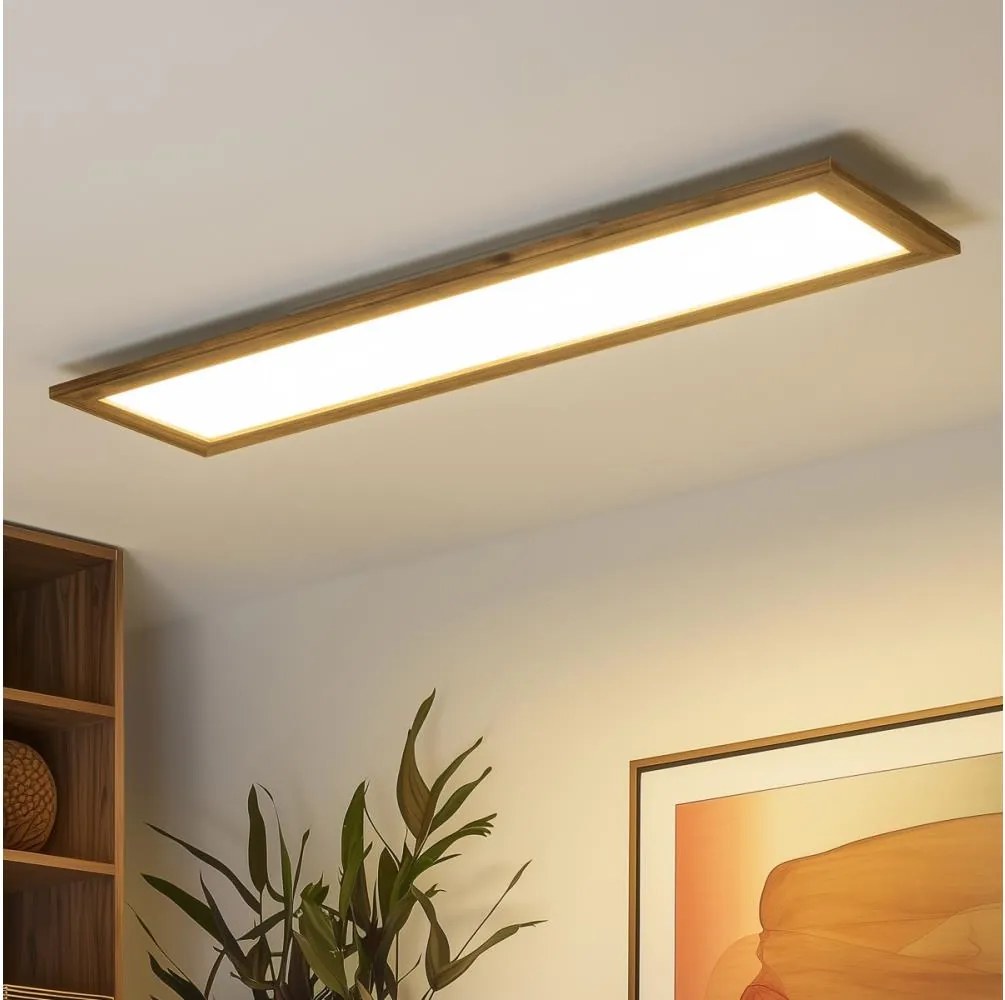 Brilagi - Corp de iluminat LED dimabil SLIMFRAME WOOD LED/58W/230V 124x33,7 cm + telecomandă inclusă