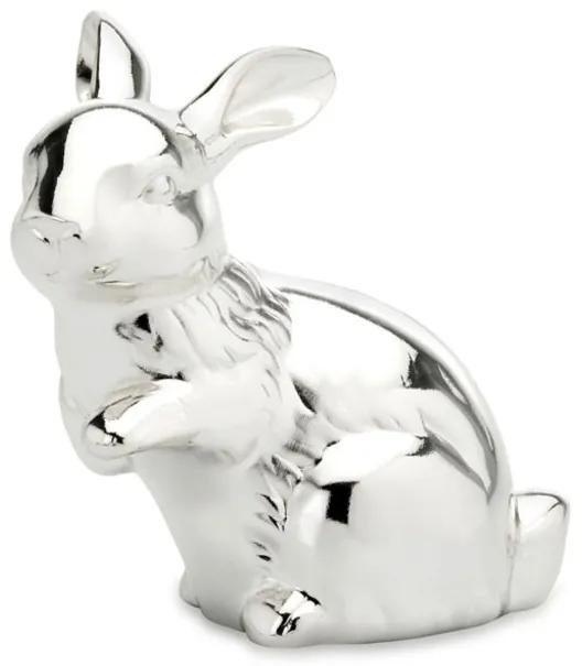 Decoratiune Rabbit, Hermann Bauer, H9 cm, argintiu