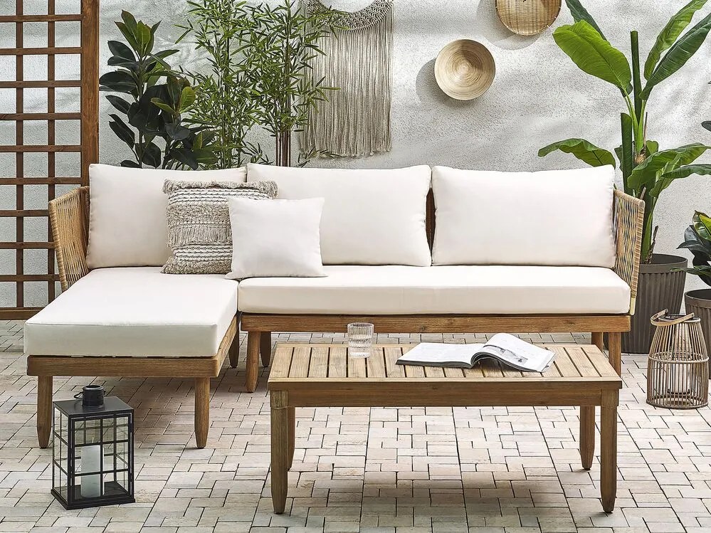Set mobilier de grădină Crema (lemn deschis). 1078513