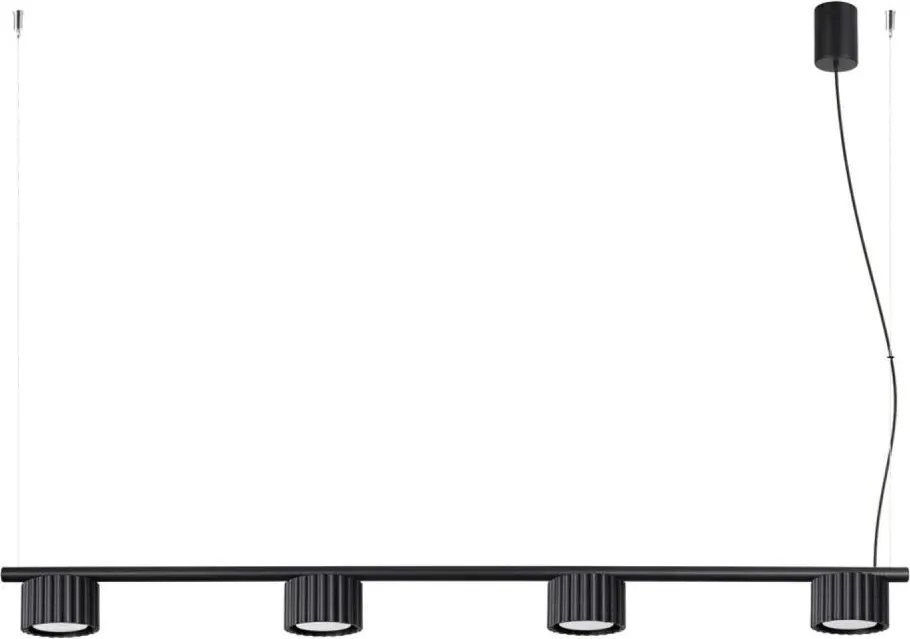 Sollux SL.2696 - Lustră suspendată pe cablu AURA 4xGX53/10W/230V neagră