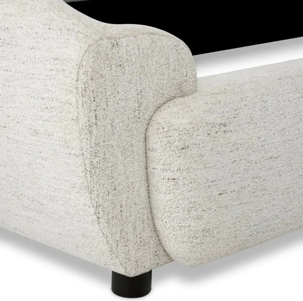 Pat dublu tapitat design elegant LUX Mellory, Seashell off-white