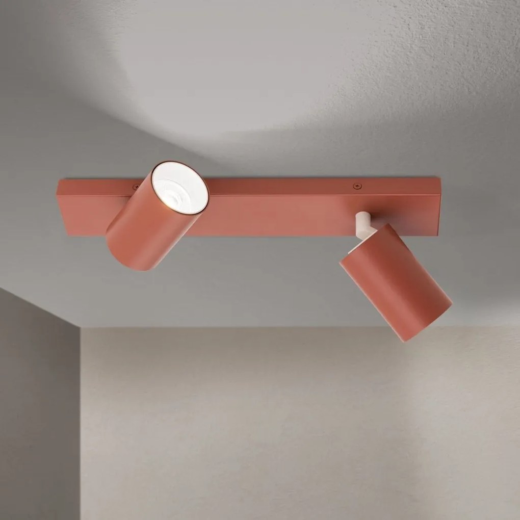Aplica cu 2 spoturi directionabile stil minimalist PENN, rosu coral