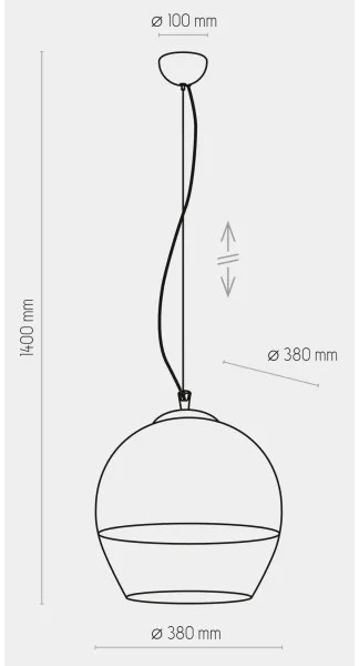 Lustră pe cablu BOULETTE 1xE27/60W/230V aurie