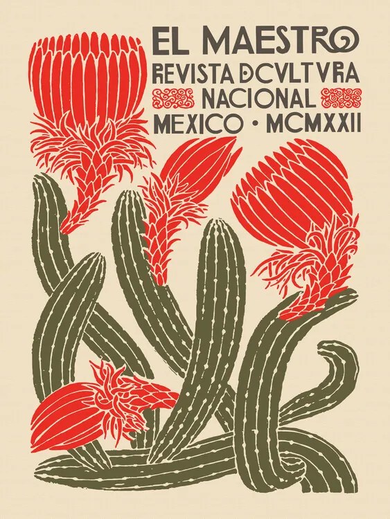 Reproducere El Maestro Magazine Cover No.4 (Mexican Art / Cactus)