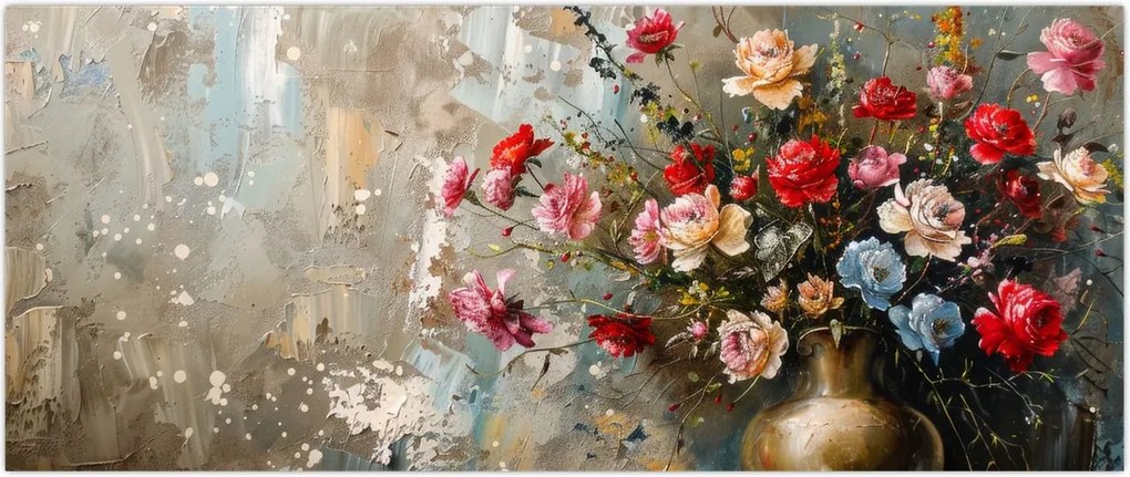 Tablou - Vaza de flori (120x50 cm)