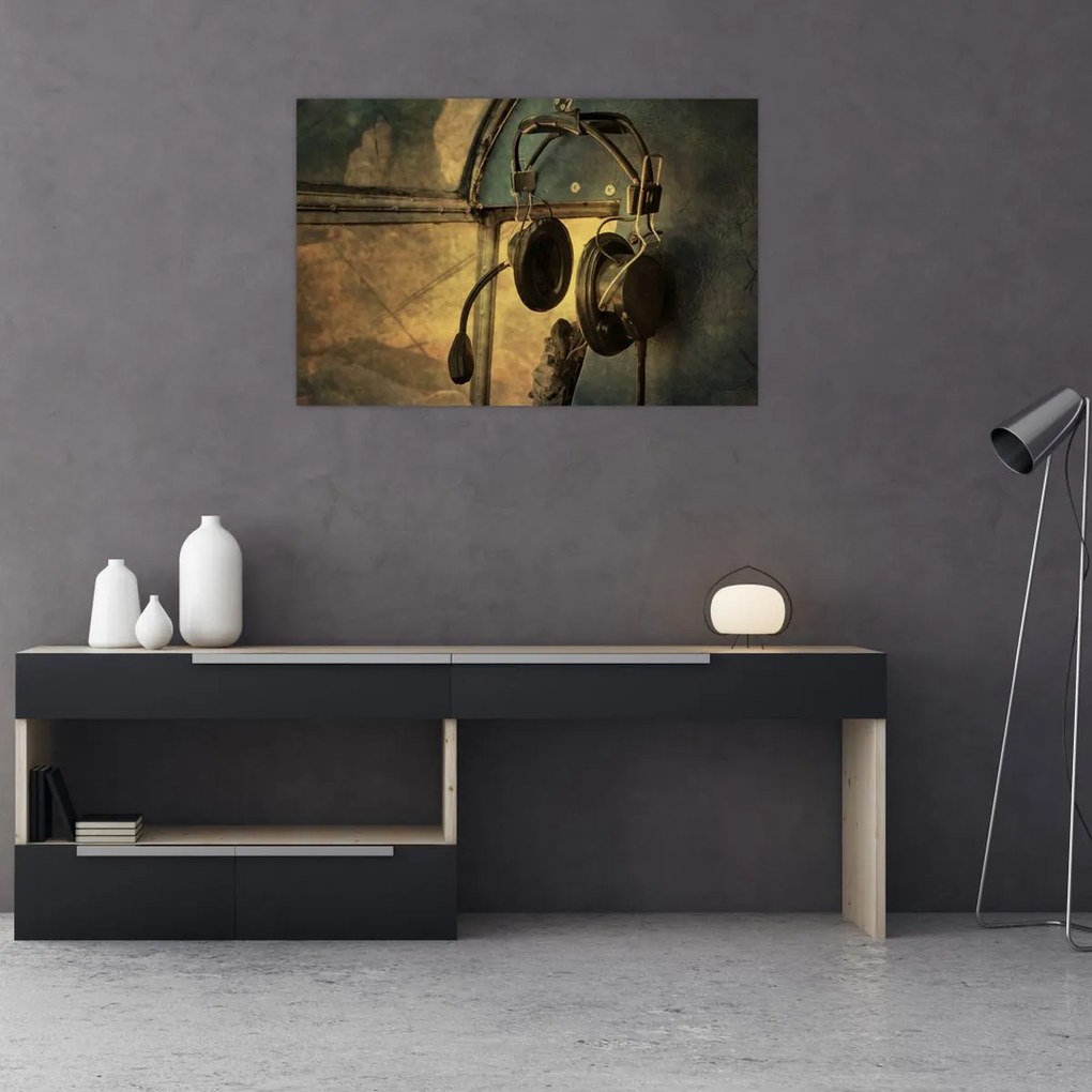 Tablou - Căști de avion de epocă (90x60 cm)