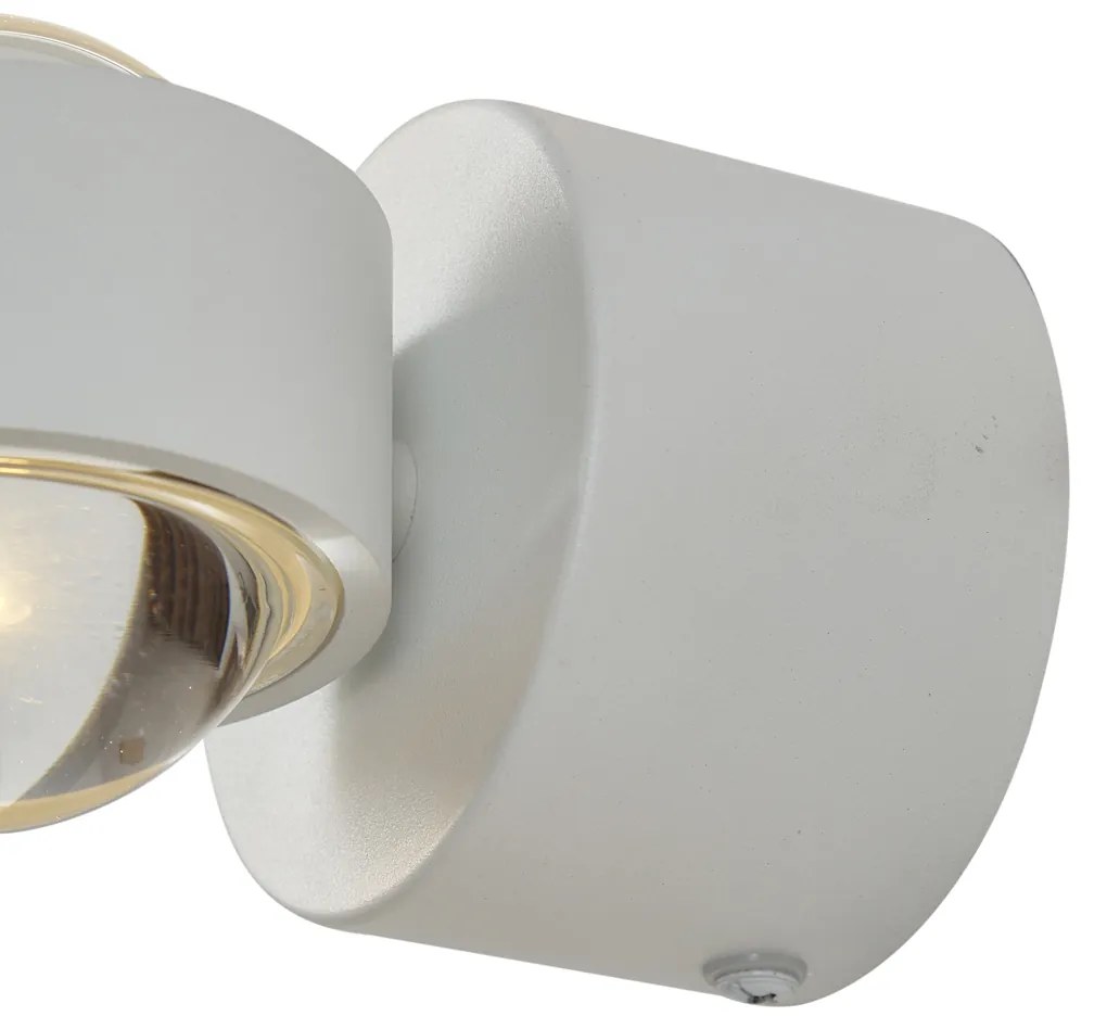 Lampă de perete de design albă, incl. LED IP44 - Lens