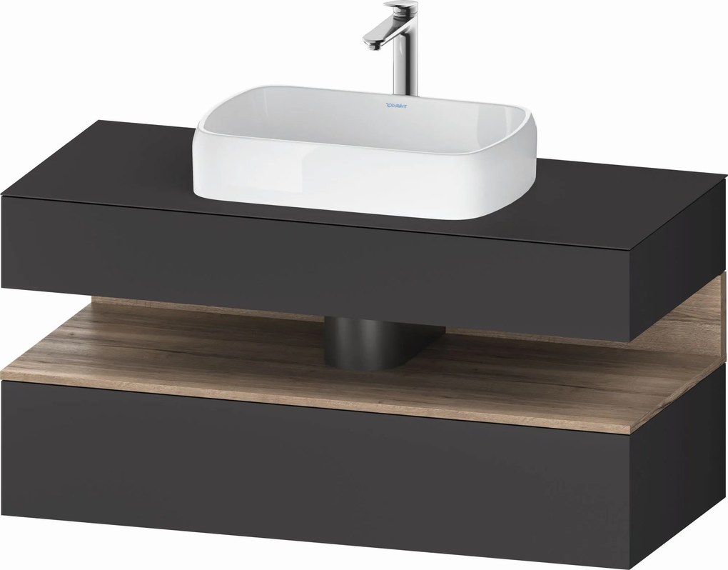 Duravit Qatego dulap 120x55x60 cm dulap atârnat sub chiuvetă grafit-stejar QA4732055490010