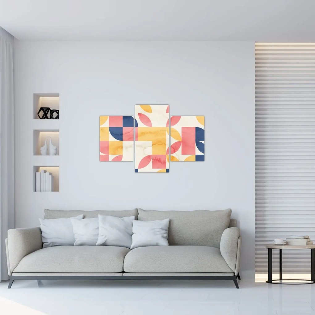 Tablou - Abstracție cu modele retro (90x60 cm)