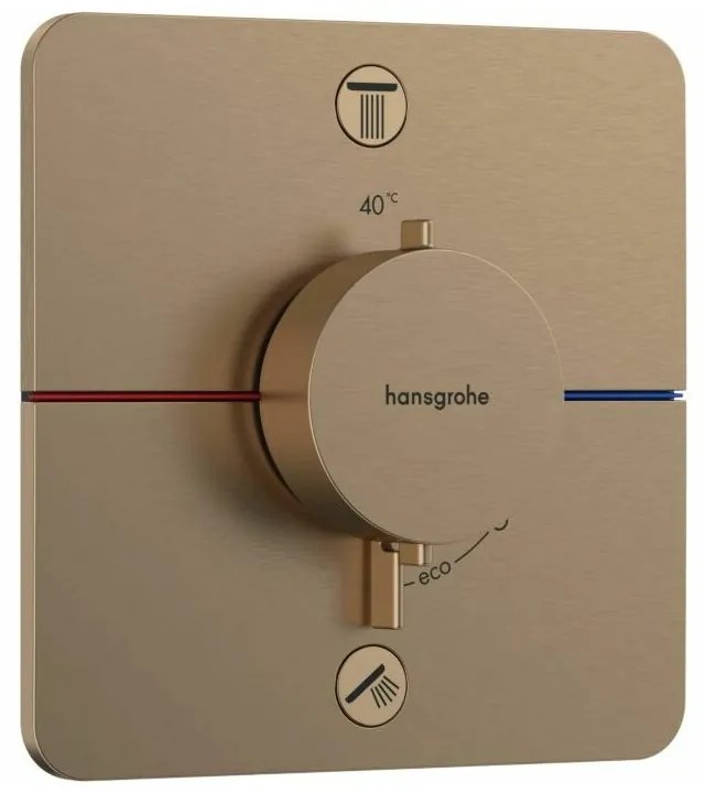 Baterie dus termostatata incastrata bronz periat Hansgrohe ShowerSelect Comfort Q  2 functii EN1717